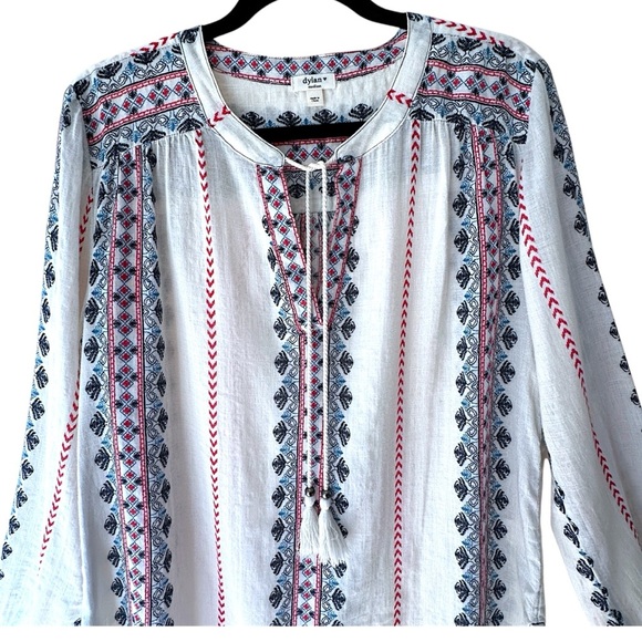 dylan White and Red Patterned Blouse - Picture 2 of 12